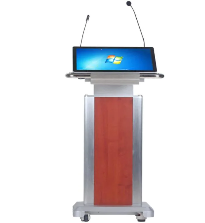 High -End Digital Speech Aluminium Steel Podium for Lecture Hall