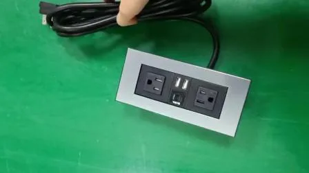 米国/カナダ 電源コンセント ストリップ ソケット テーブルトップ デスクトップ ヘッドボード家具用 USB過負荷保護スイッチ付き